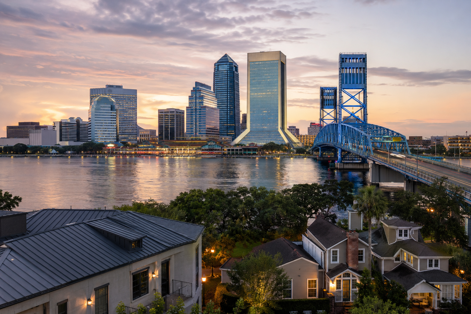 Jacksonville skyline and the St. Johns River