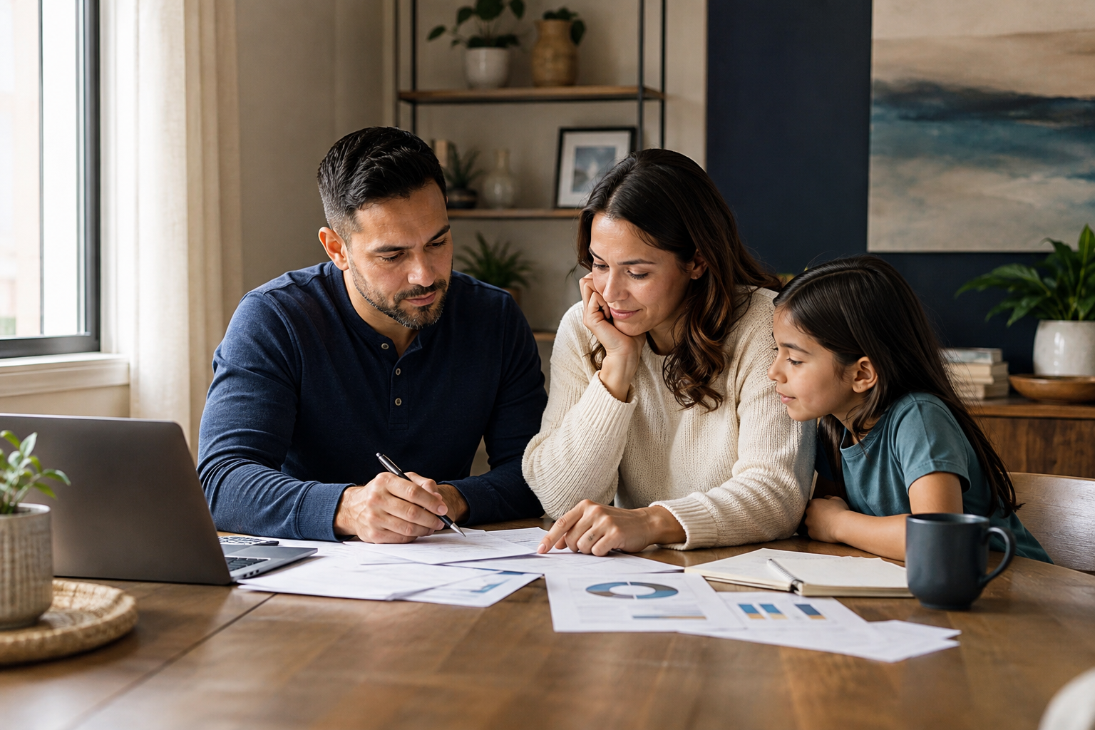 A household planning a home purchase and family budget